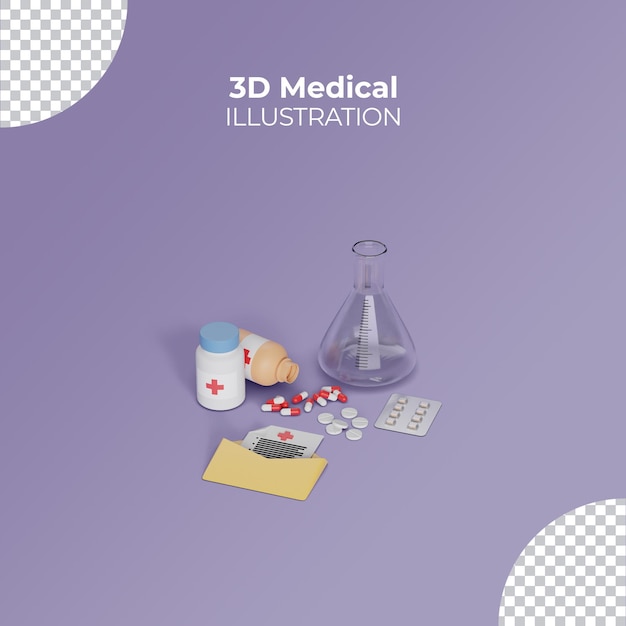 Laboratório e equipamentos médicos 3D realistas