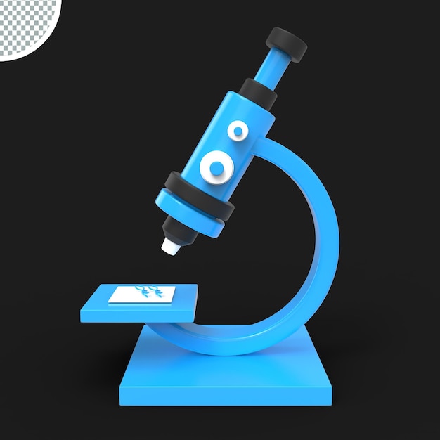 Labormikroskop 3d-Renderdarstellung Medizinischer Test für die Biologieausbildung