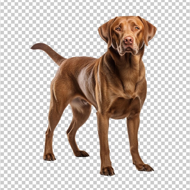 PSD labra chien brun debout png sur fond blanc