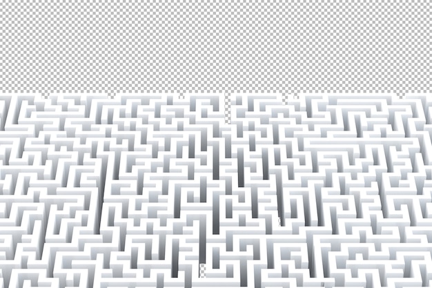 Labyrinthe blanc abstrait avec illustration 3d de fond