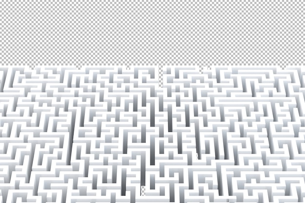 PSD labyrinthe blanc abstrait avec illustration 3d de fond