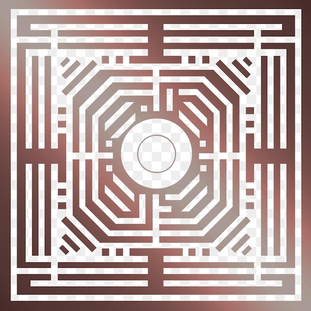 PSD un labyrinthe blanc avec un cercle au milieu