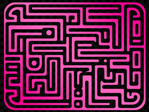 PSD un labyrinthe rose avec un fond rose et une ligne noire et rose