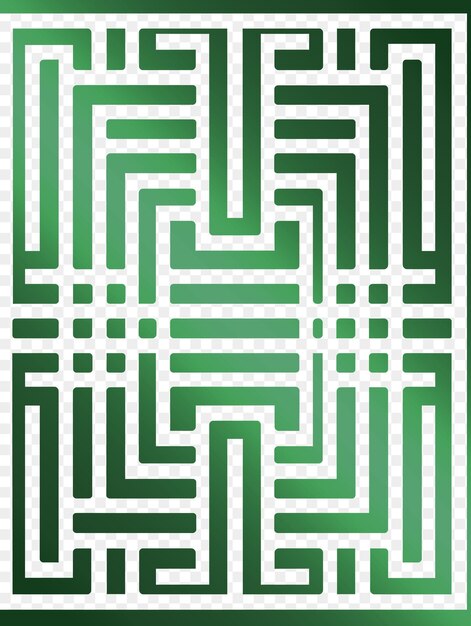 PSD un labyrinthe vert et blanc avec un motif vert et blanc
