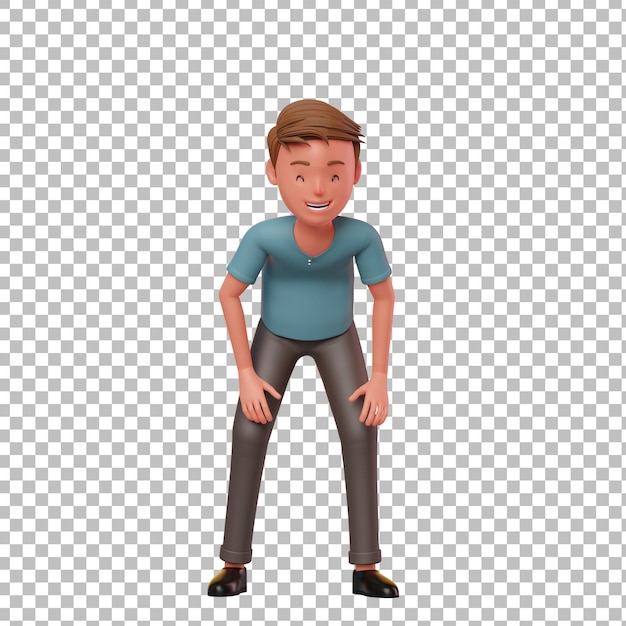 Lachender männlicher Charakter 3d