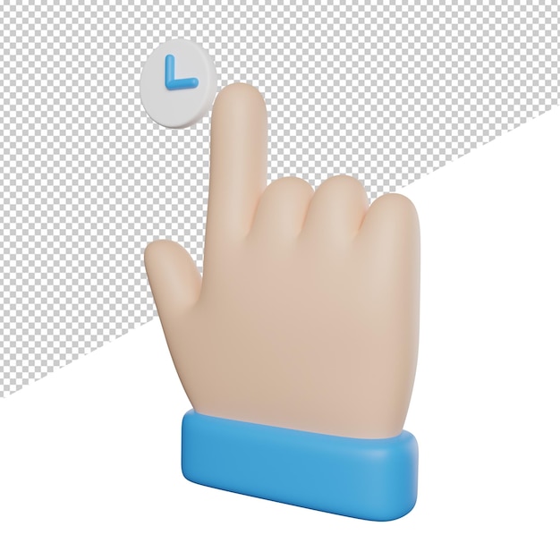 Laden der Handzeiger-Seitenansicht 3D-Rendering-Symbolillustration auf transparentem Hintergrund