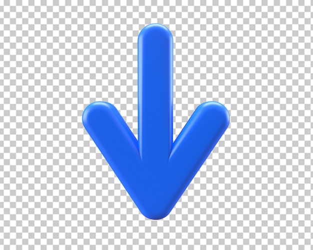 Laden Sie das goldene 3D-Symbol mit Pfeil nach unten herunter