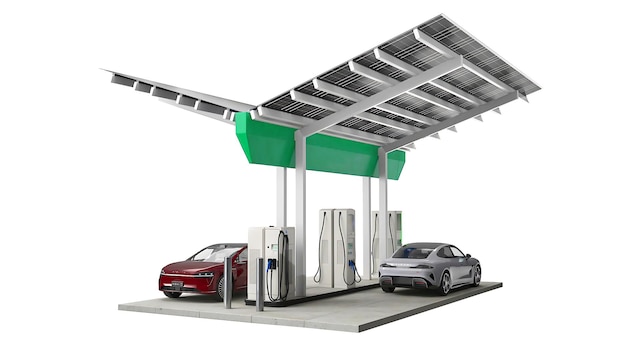 Ladestation für Elektrofahrzeuge mit Solarpanelen