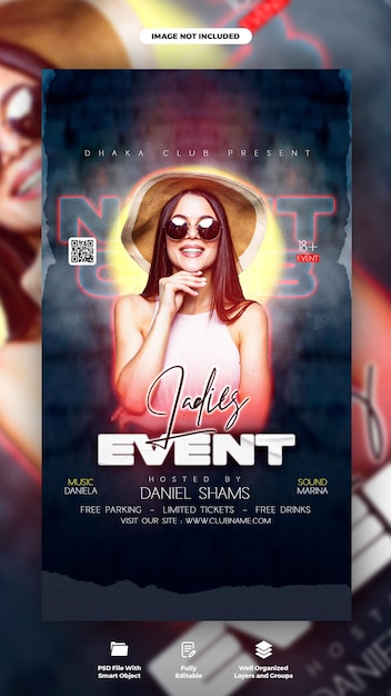 Ladies Night Club Party Instagram- oder Facebook-Geschichtenvorlage