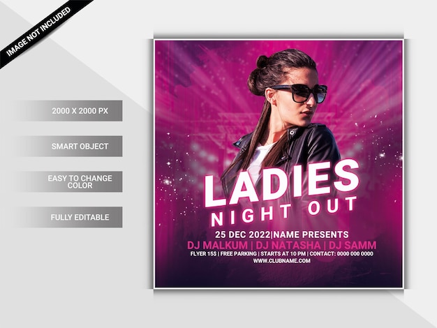 Ladies night out club party flyer