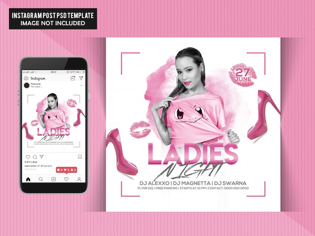 Ladies night party flyer für instagram