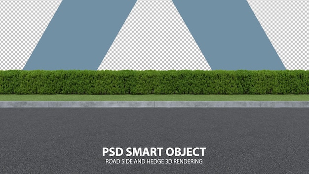 Lado de la carretera realista y representación 3d de cobertura de objetos aislados