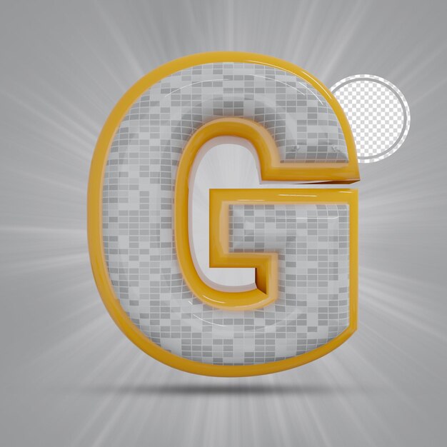 Ladrillo estilo alfabeto letra G render 3d