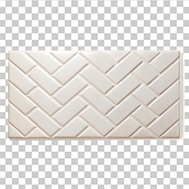PSD ladrillo rectangular blanco delgado con ángulo suave paquete geométrico diseño decorativo aislado sobre fondo transparente