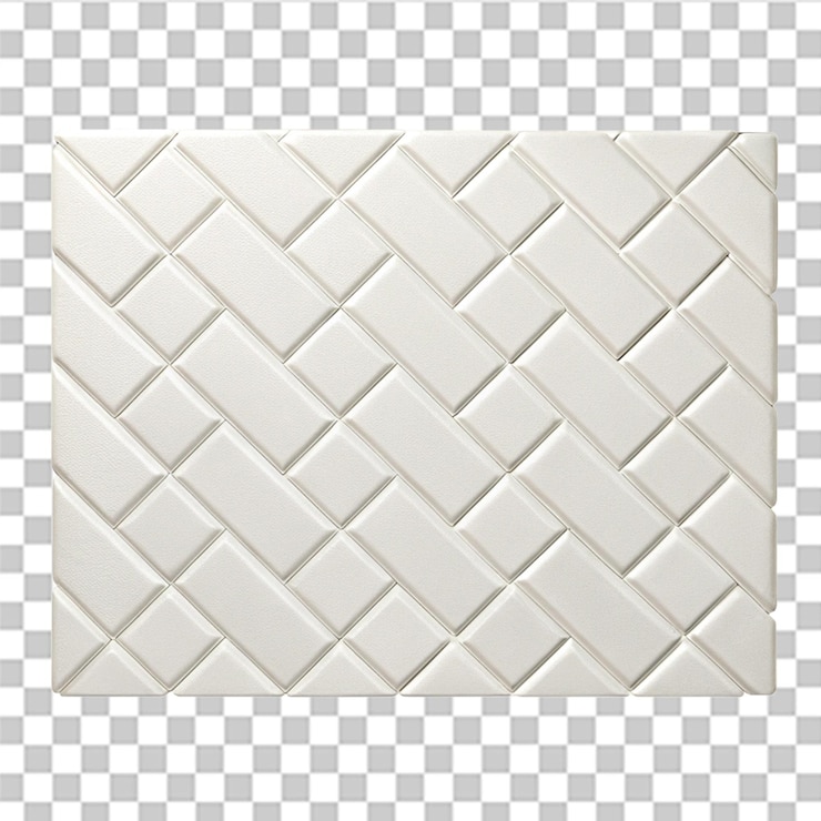 PSD ladrillo rectangular blanco delgado con ángulo suave paquete geométrico diseño decorativo aislado sobre fondo transparente