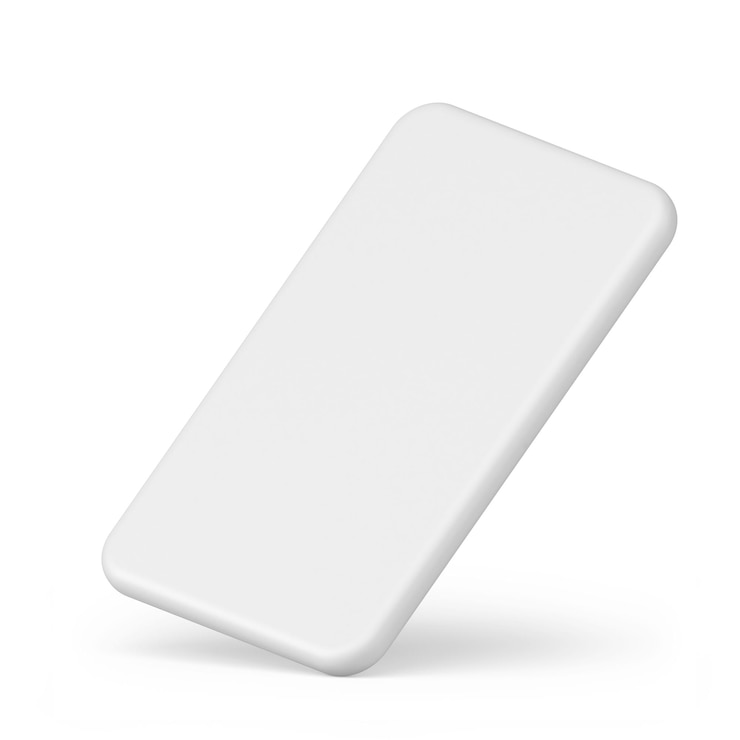 PSD ladrillo rectangular delgado blanco paquete geométrico en ángulo suave diseño decorativo icono 3d realista