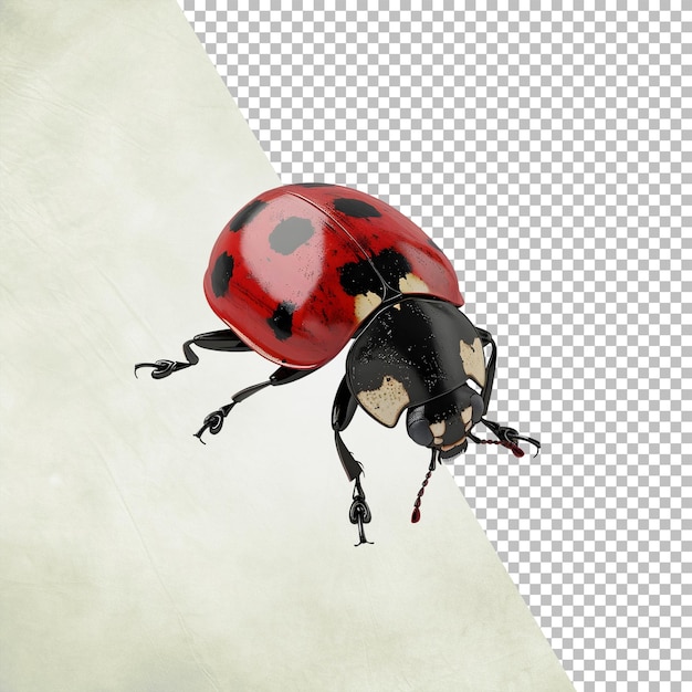 PSD lady bug aislado en un fondo transparente