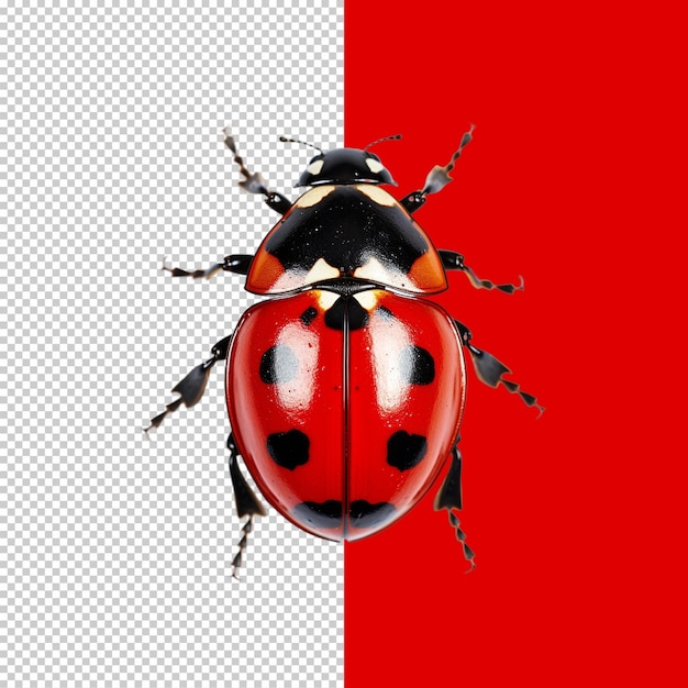 PSD ladybug em imagem png de fundo transparente.