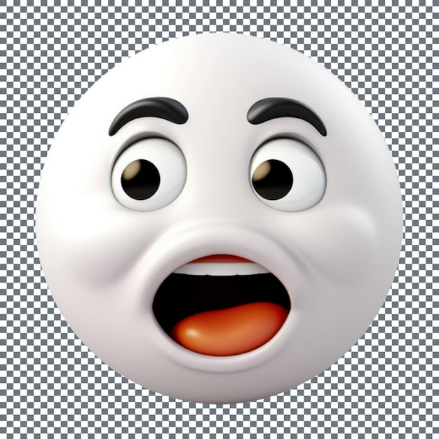 Lächelndes emoticon isoliert auf einem transparenten hintergrund 3d-rendering