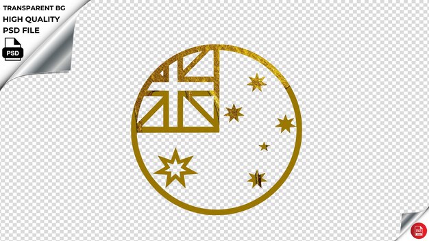 PSD länderflagge australien goldene farbe geschmolzene farbe psd transparent