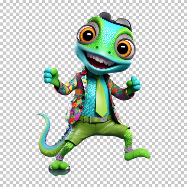 PSD lagarto 3d isolado em fundo transparente