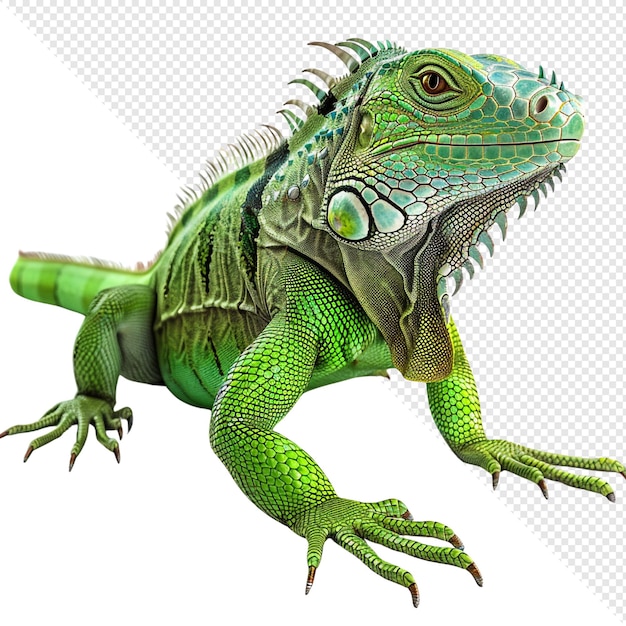 El lagarto iguana verde en primer plano
