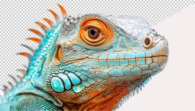PSD lagarto sobre un fondo transparente
