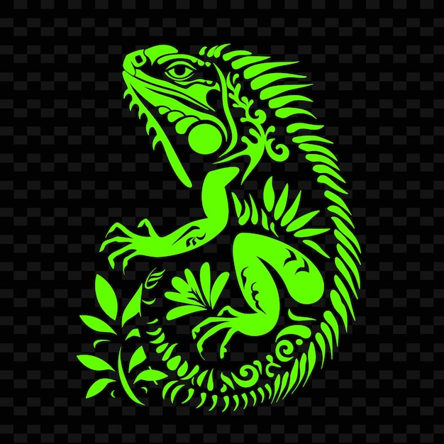 Lagarto verde con un fondo verde