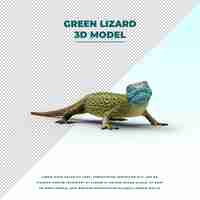 PSD lagarto verde isolado