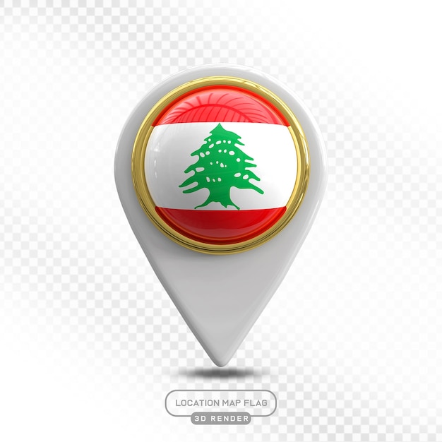 Lage des Libanon Karte Flagge