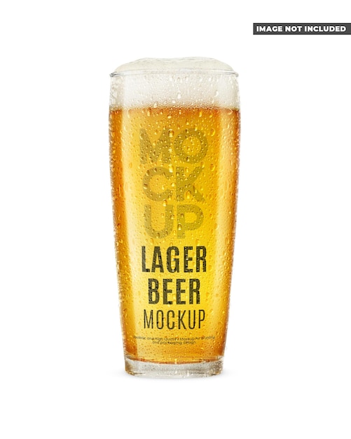 PSD lager beer glass mockup