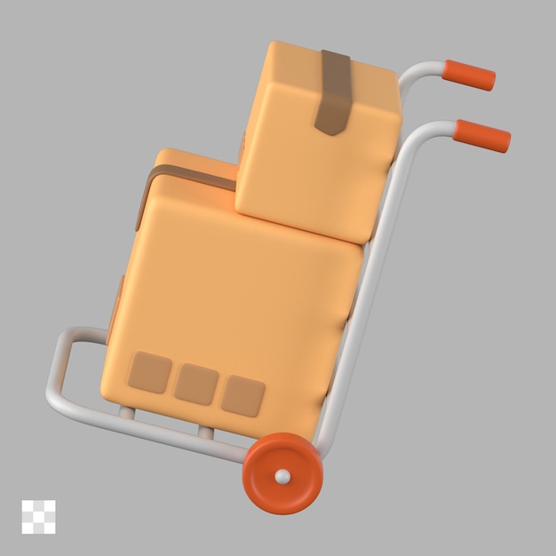 Lagerwagen mit Lieferboxen 3D-Symbol