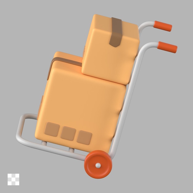 Lagerwagen mit lieferboxen 3d-symbol