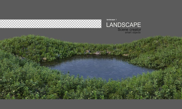 Lagos e colinas paisagísticos