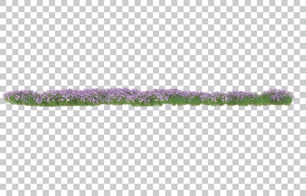 Lahan bunga dengan latar belakang transparan. Render 3D - ilustrasi