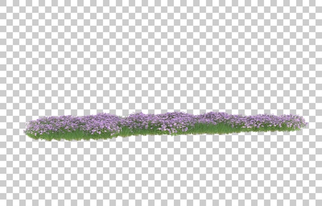 Lahan bunga dengan latar belakang transparan. Render 3D - ilustrasi