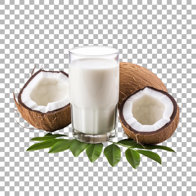 Le Lait De Coco Sur Fond Transparent