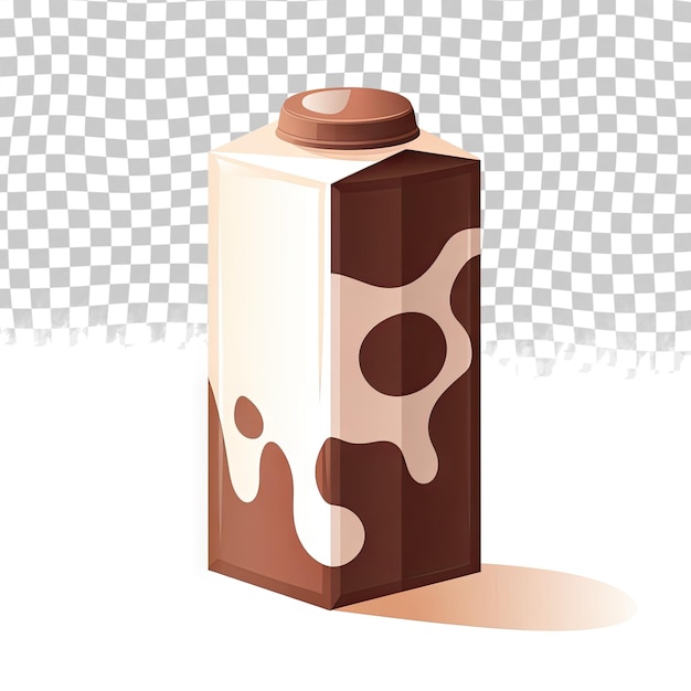 Le Lait Dans Une Boîte En Carton Isolé Sur Un Fond Transparent Illustration D'une Boisson Aromatisée Au Lait Et D'une Barre De Chocolat Dans Un Style Plat De Dessin Animé Boisson De Ferme Laitière Biologique