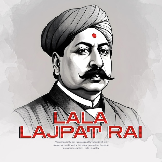 PSD lala rajpat rai jayanti celebração de mídia social post banner modelo