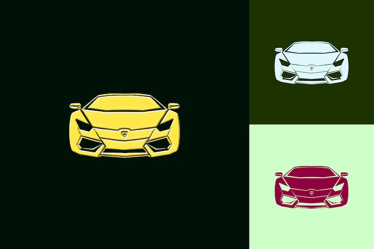 PSD lamborghini con un agresivo icono de automóviles deportivos con un diseño audaz elegantes diseños vectoriales de la cultura de italia