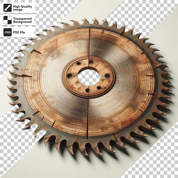PSD lâmina de serra circular rústica psd em fundo transparente com camada de máscara editável