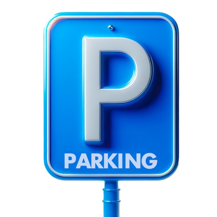 PSD lámina de estacionamiento gratuito en fondo blanco