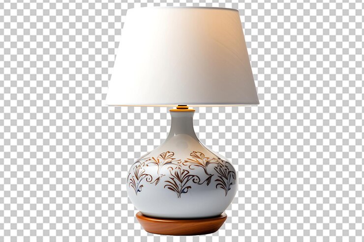 PSD lampa de mesa aislada sobre un fondo transparente