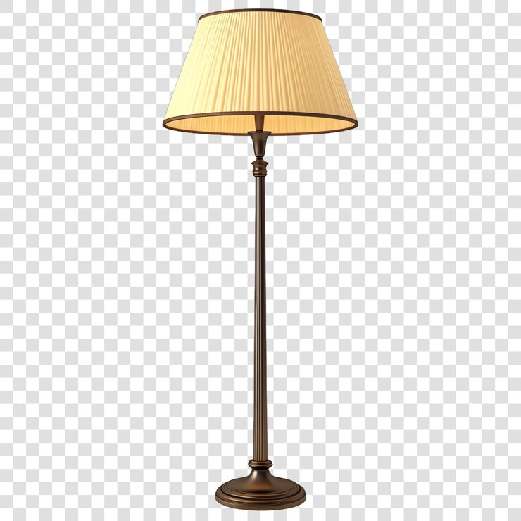 PSD lampa de suelo aislada sobre un fondo transparente