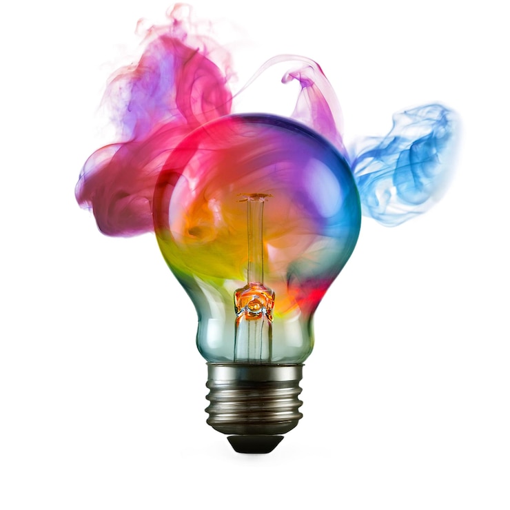 PSD lâmpada colorida com fumaça