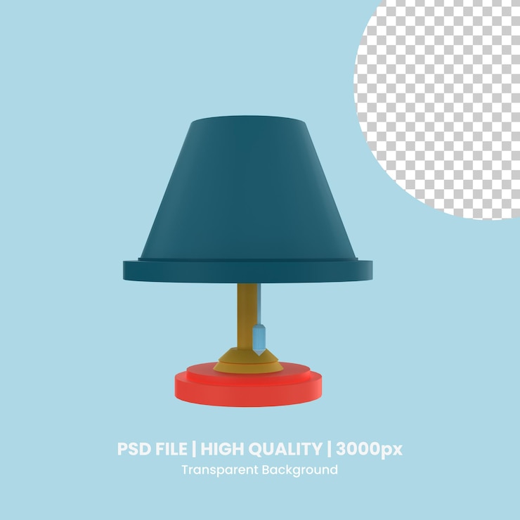 PSD lâmpada de ícone 3d