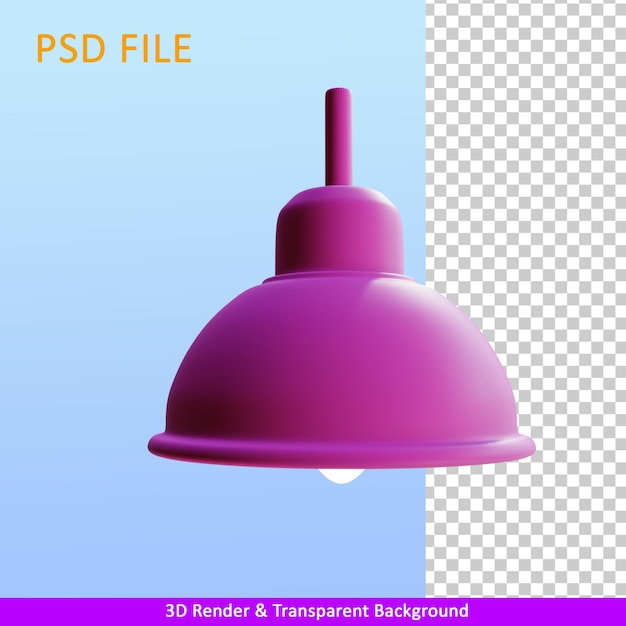 PSD lâmpada de ilustração de renderização 3d