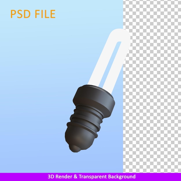 Lâmpada de ilustração de renderização 3d