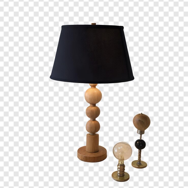 PSD lâmpada de mesa isolada em fundo transparente