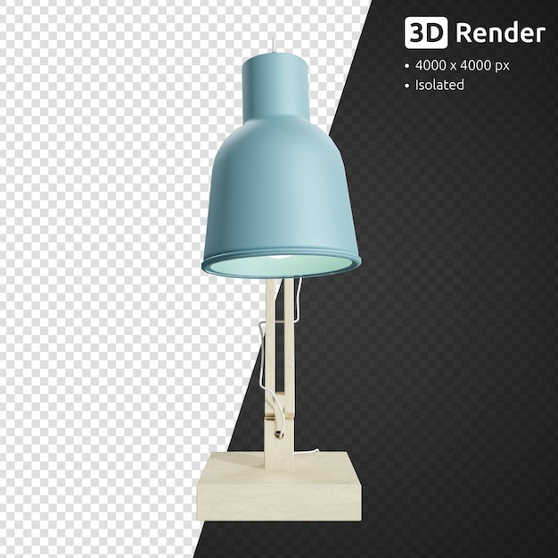 PSD lâmpada de mesa renderização 3d isolada